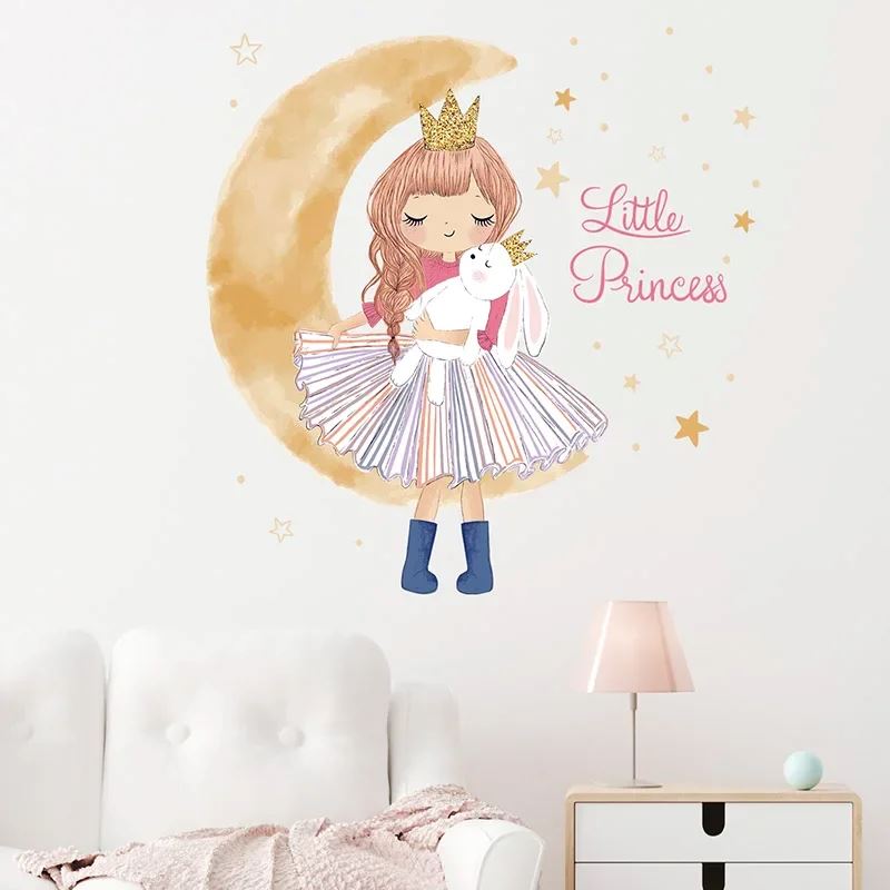 Décoration Murale - PrincesseSticker™ - Lune Beige - Bébé Chez Nous