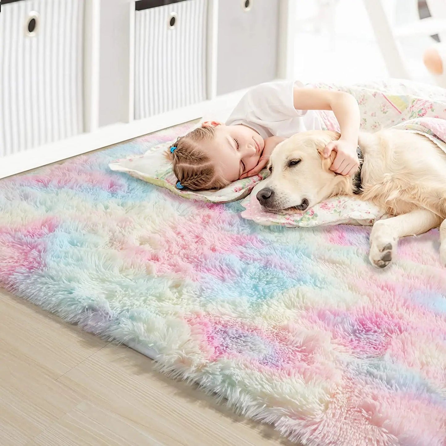 Tapis en Fourrure - HairyRugs™ - Arc - en - ciel - Bébé Chez Nous