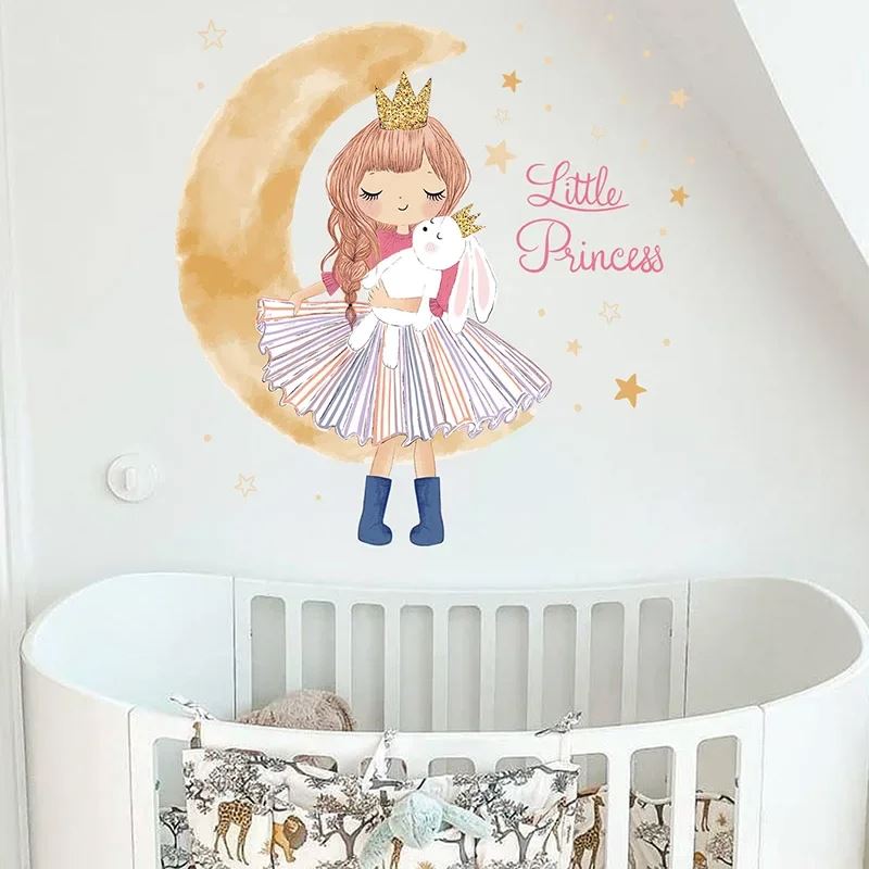 Décoration Murale - PrincesseSticker™ - Lune Beige - Bébé Chez Nous