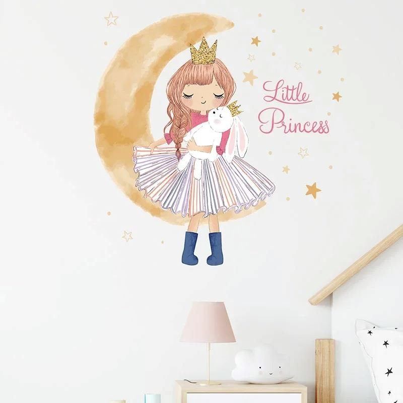 Décoration Murale - PrincesseSticker™ - Lune Beige - Bébé Chez Nous