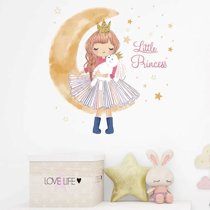 Décoration Murale - PrincesseSticker™ - Lune Beige - Bébé Chez Nous