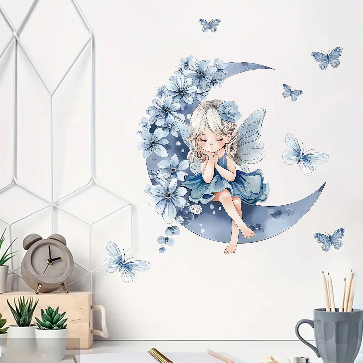 Décoration Murale - PrincesseSticker™ - Lune Bleue - Bébé Chez Nous