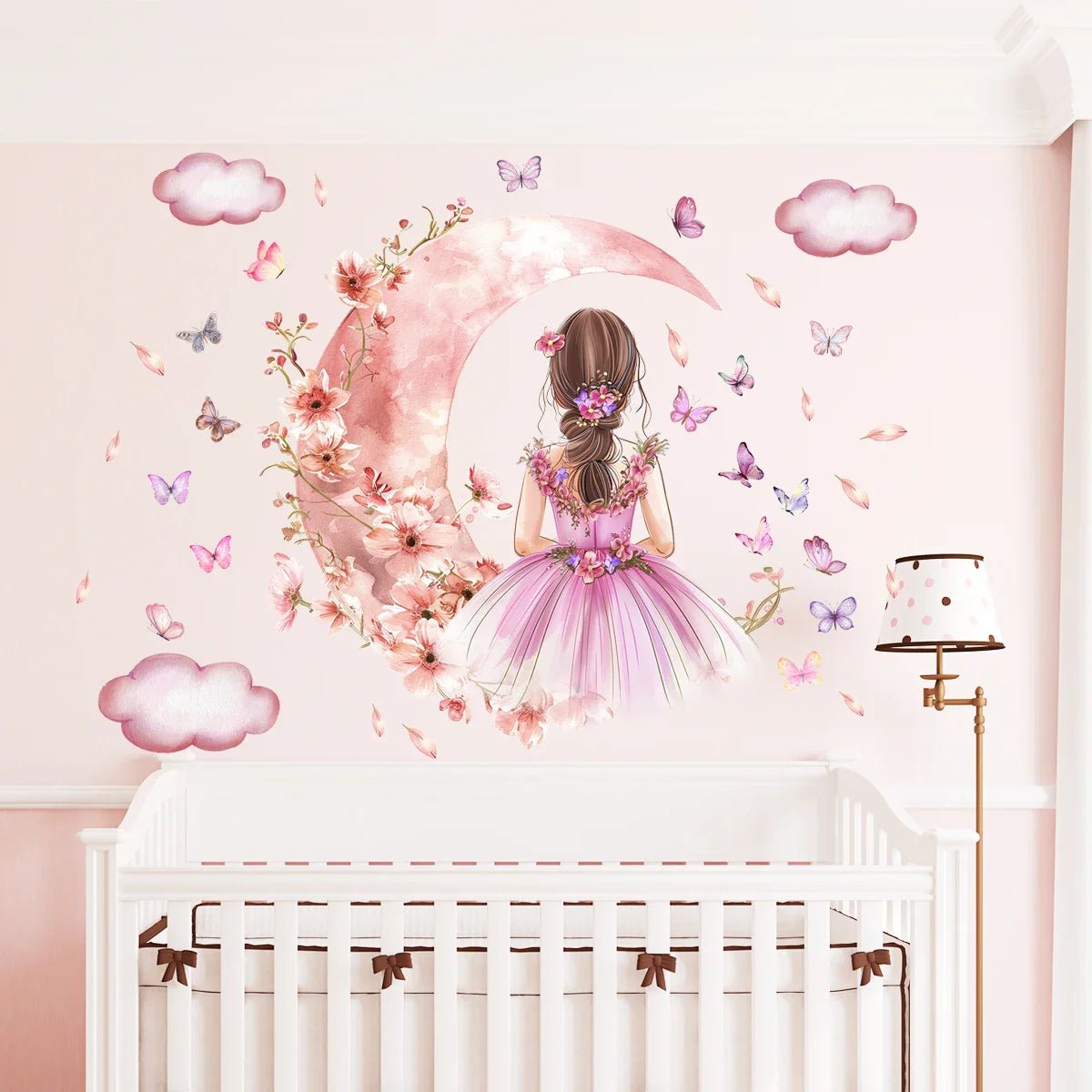 Décoration Murale - PrincesseSticker™ - Lune Rose - Bébé Chez Nous