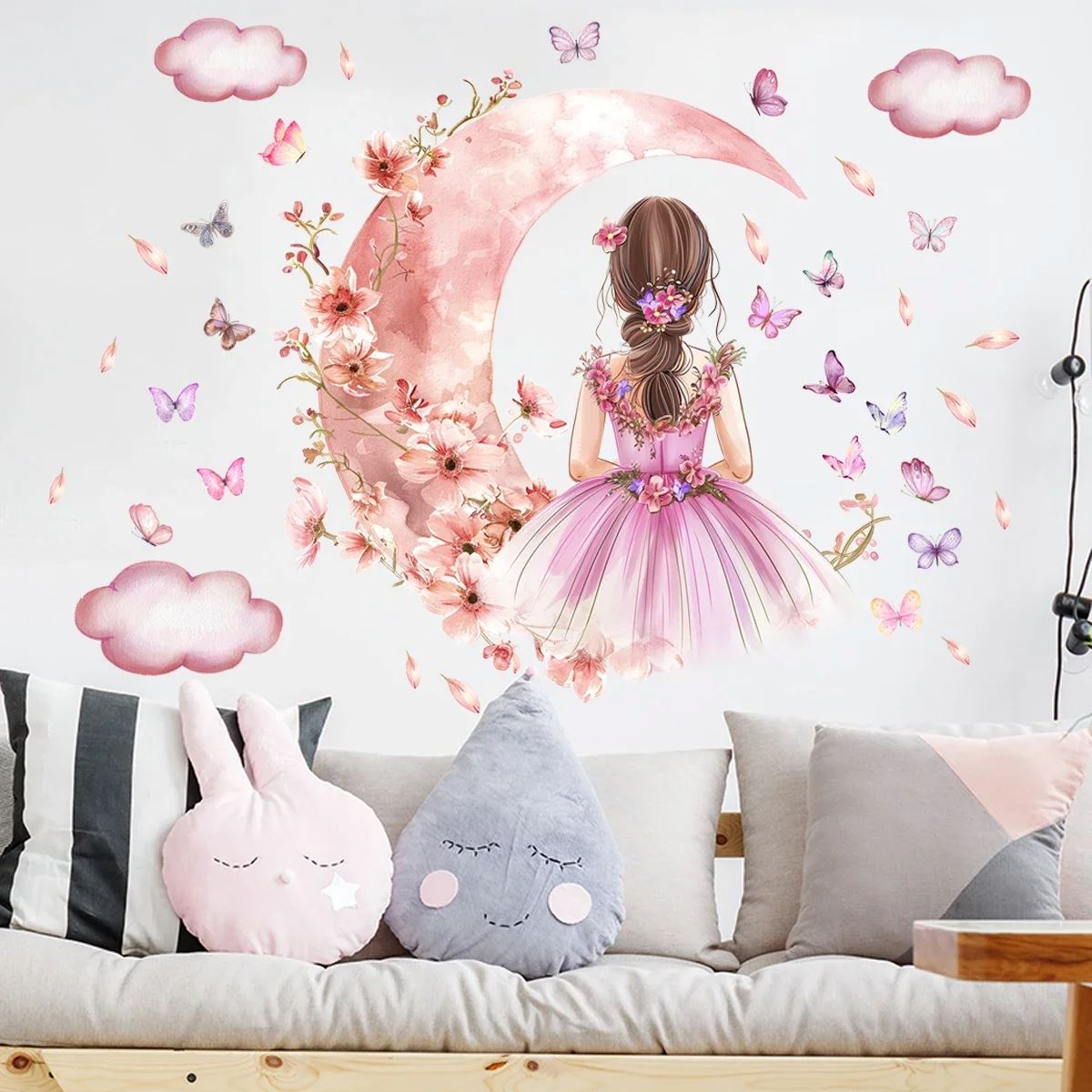 Décoration Murale - PrincesseSticker™ - Lune Rose - Bébé Chez Nous