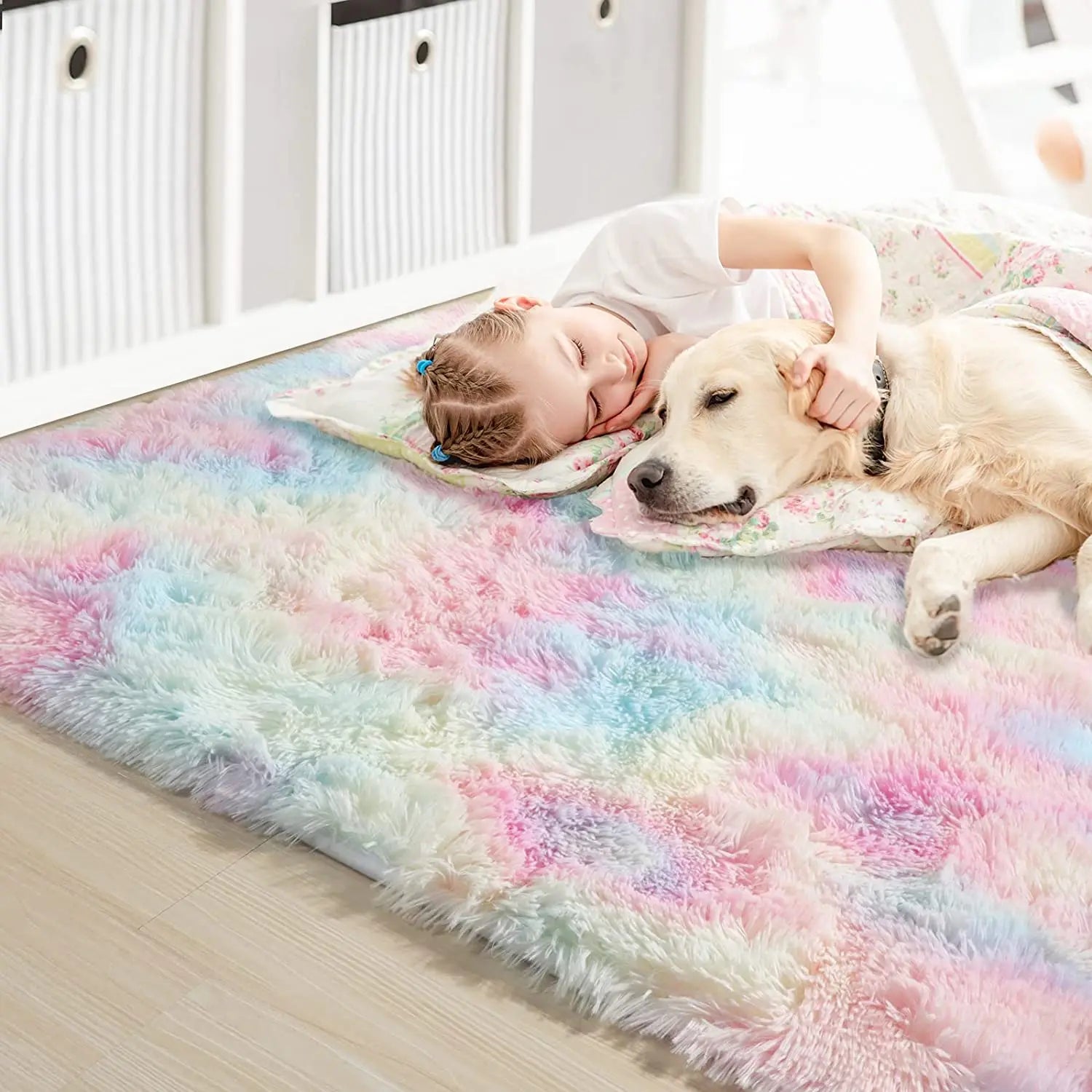 Tapis en Fourrure - HairyRugs™ - Arc - en - ciel - Bébé Chez Nous